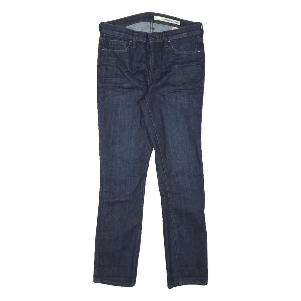 DKNY Womens Regular Blue Denim Jeans W28 L27 Zip Closure Classic Fit Stylish