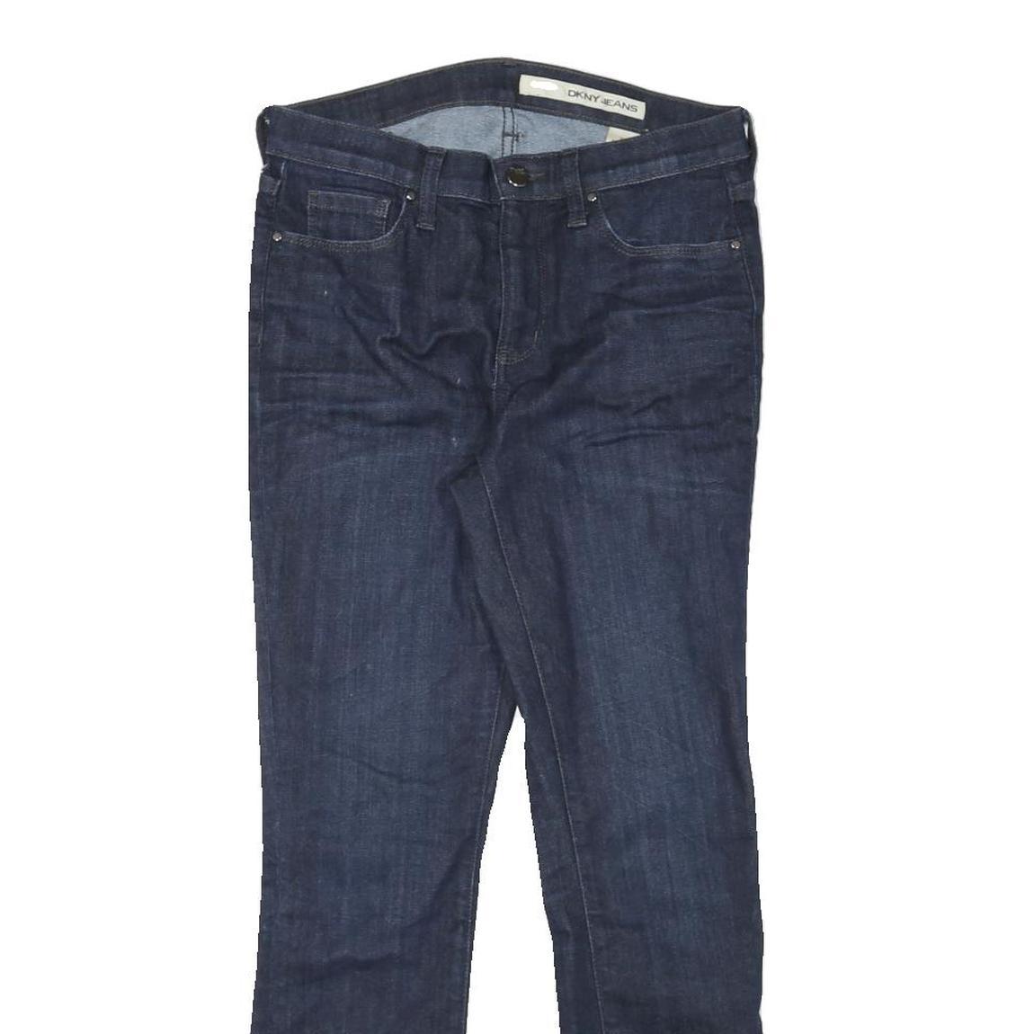 DKNY Womens Regular Blue Denim Jeans W28 L27 Zip Closure Classic Fit Stylish