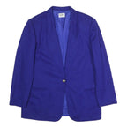 KORET Womens Blue Wool Jacket UK 16 Tailored Button Closure Plain Elegant