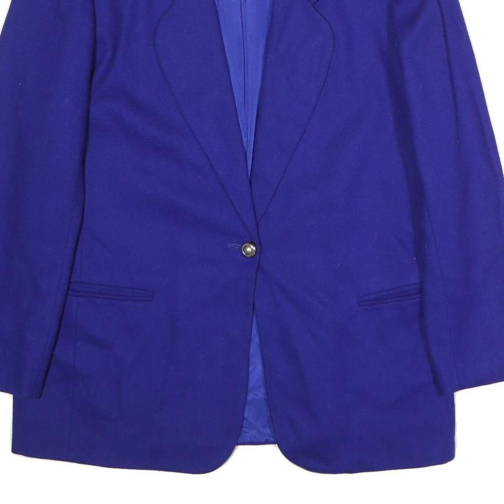 KORET Womens Blue Wool Jacket UK 16 Tailored Button Closure Plain Elegant