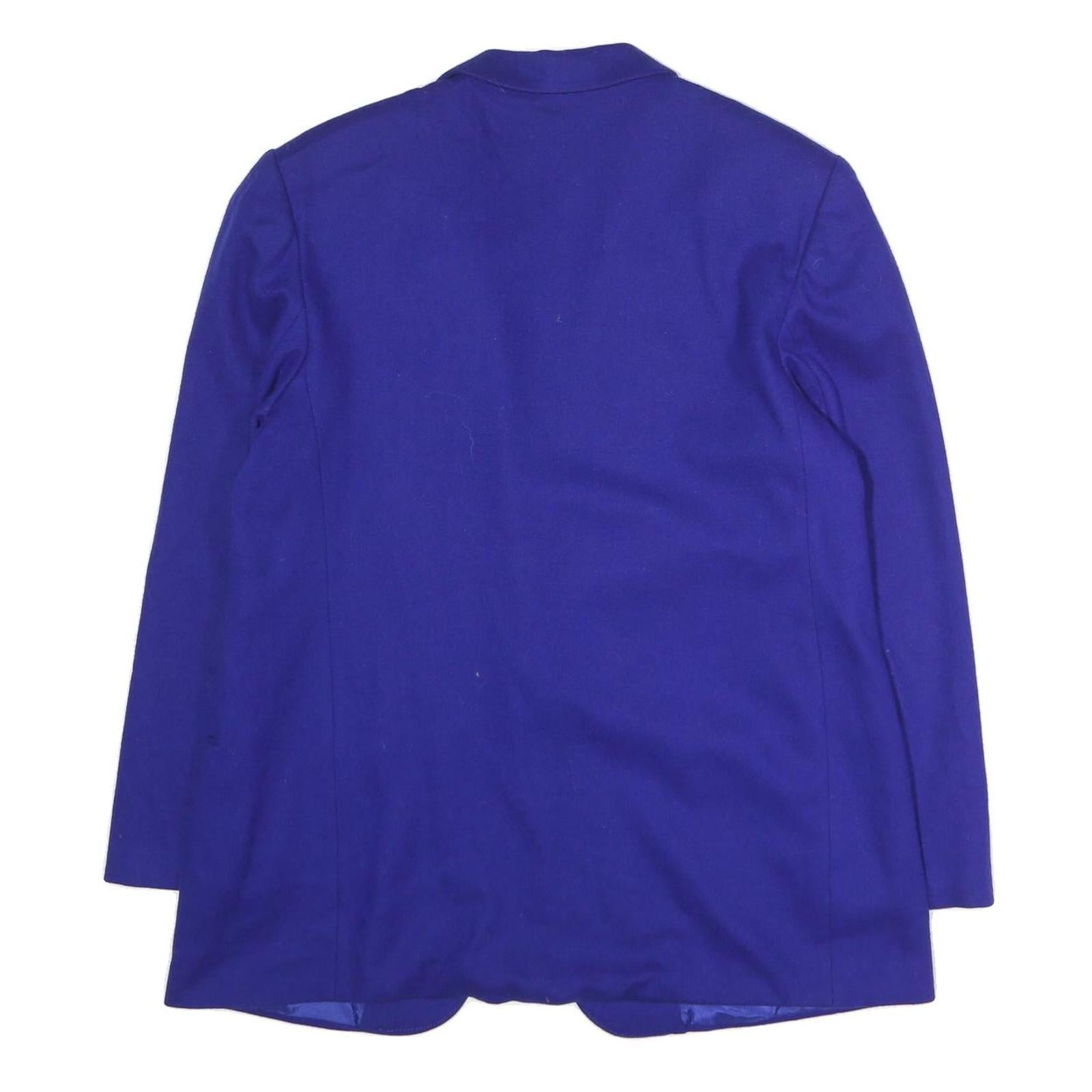 KORET Womens Blue Wool Jacket UK 16 Tailored Button Closure Plain Elegant