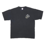 BAYSIDE Mens Black United States Marine Corps Graphic T-Shirt L Short Sleeve
