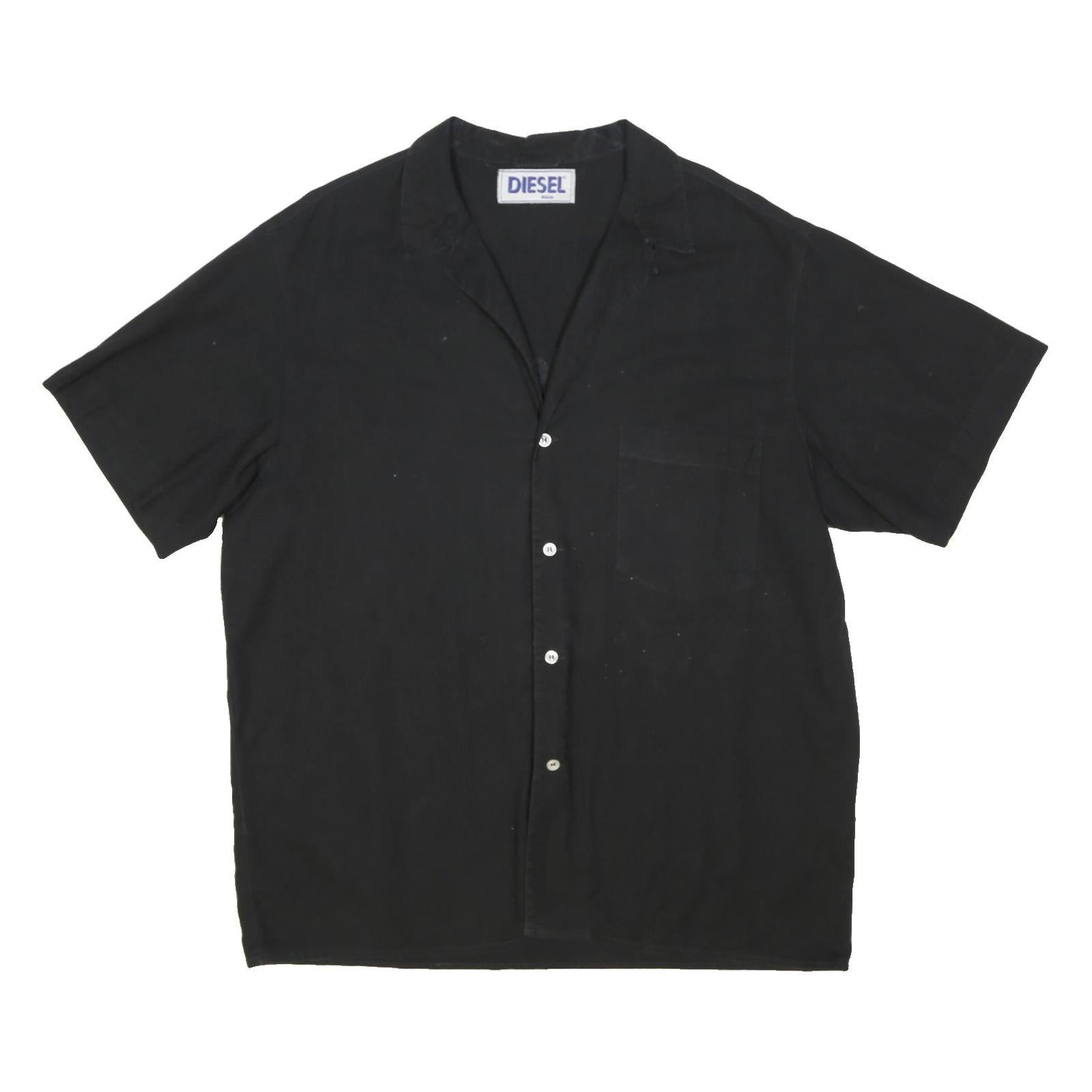 DIESEL Mens Black Cotton Blend Shirt L Miracle Lanes 250 Club Graphic Back