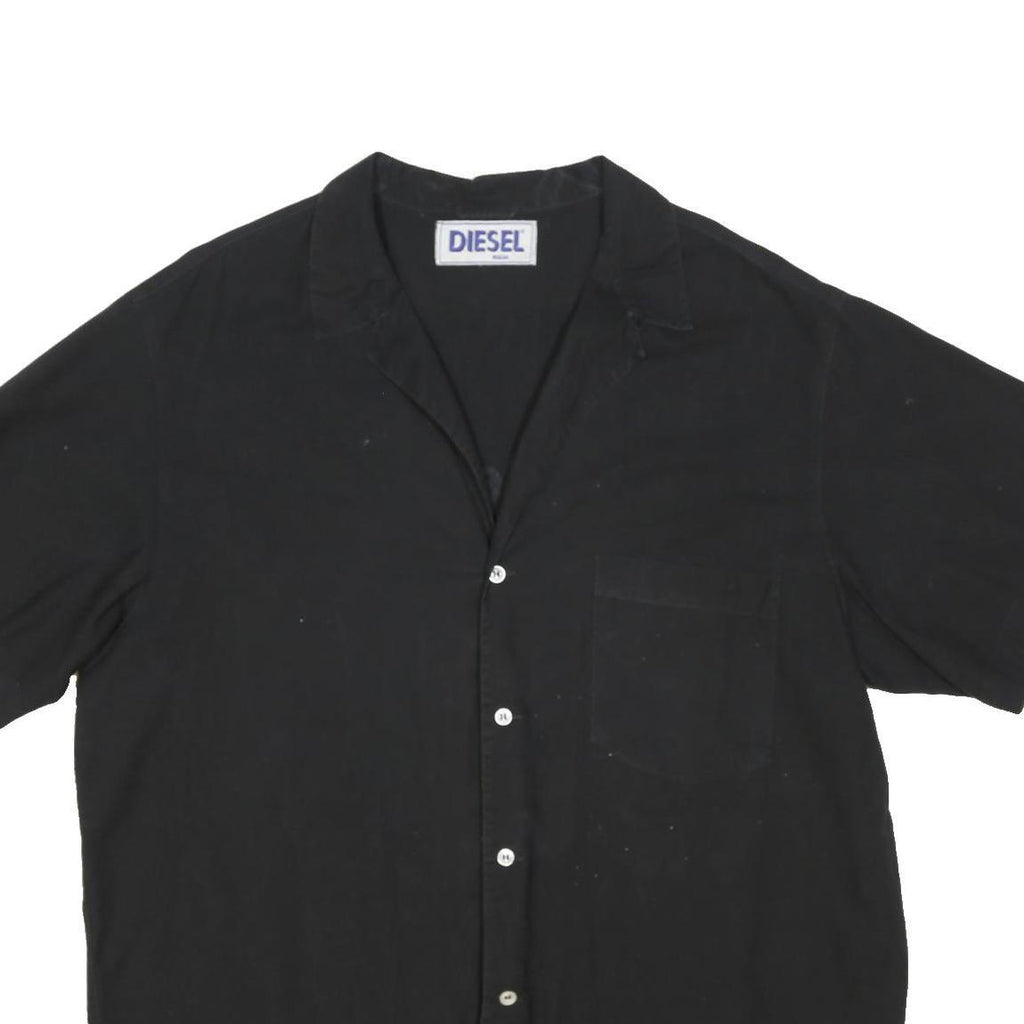 DIESEL Mens Black Cotton Blend Shirt L Miracle Lanes 250 Club Graphic Back