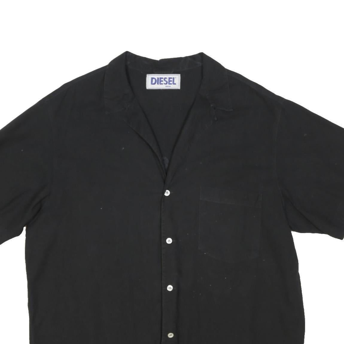 DIESEL Mens Black Cotton Blend Shirt L Miracle Lanes 250 Club Graphic Back