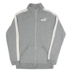 PUMA Mens Grey & White Zip Track Jacket XS Cotton Blend Plain Sportswear