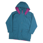 CURRENT SEEN Womens Blue & Purple Zip Jacket M Polyester Blend Hooded Plain