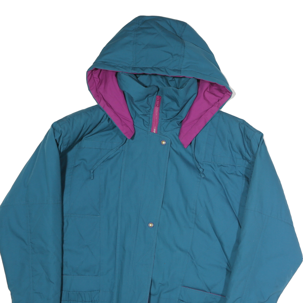 CURRENT SEEN Womens Blue & Purple Zip Jacket M Polyester Blend Hooded Plain