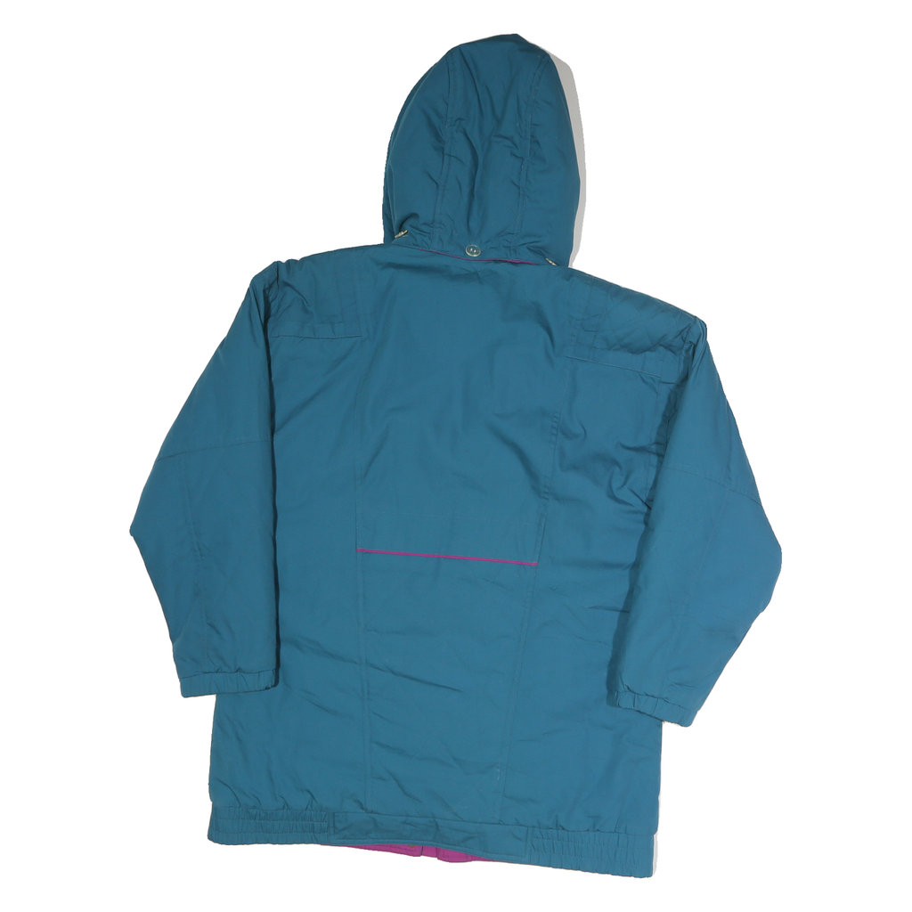 CURRENT SEEN Womens Blue & Purple Zip Jacket M Polyester Blend Hooded Plain