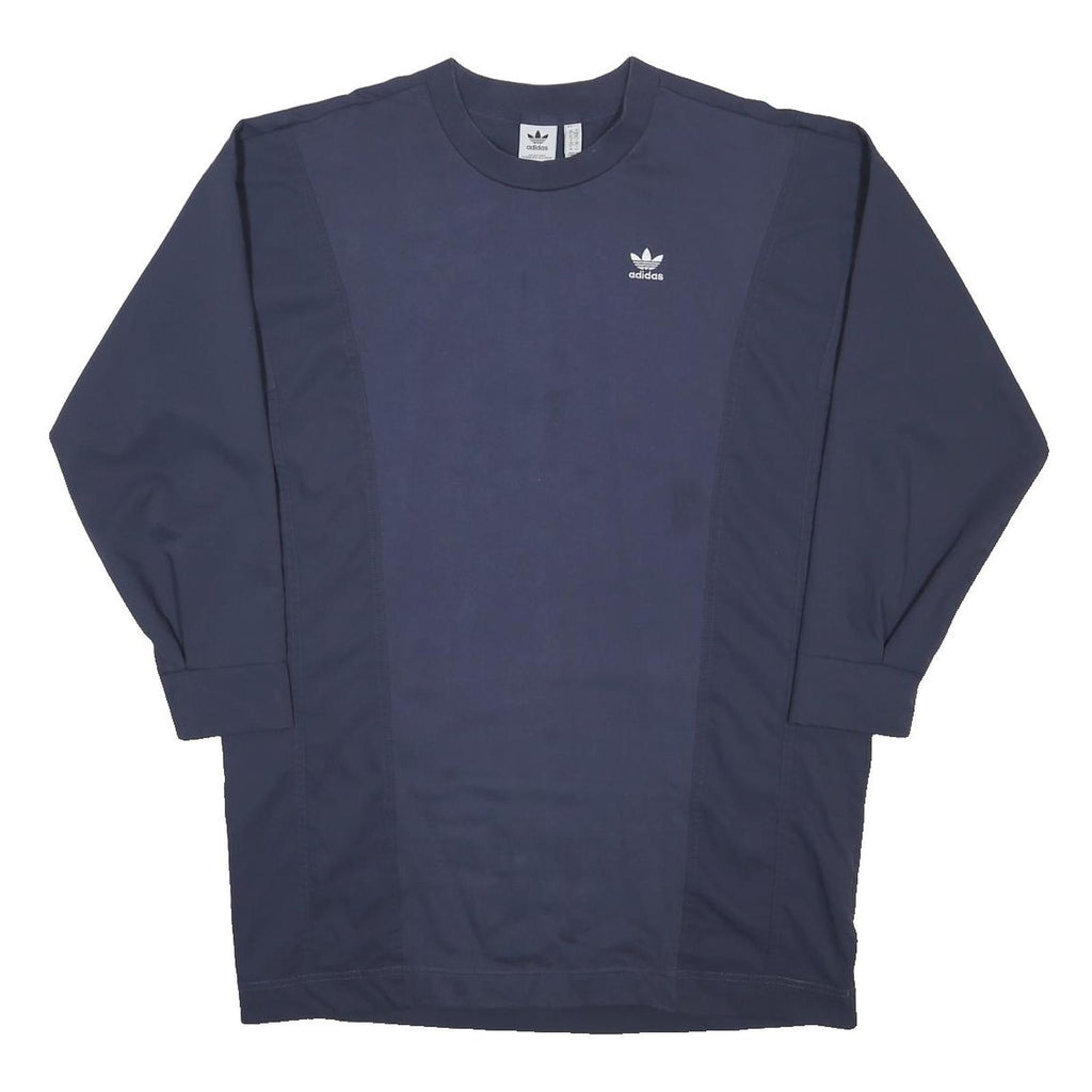 ADIDAS ORIGINALS Womens Blue Dress Polyester Blend Long Sleeve Crew Neck UK 10