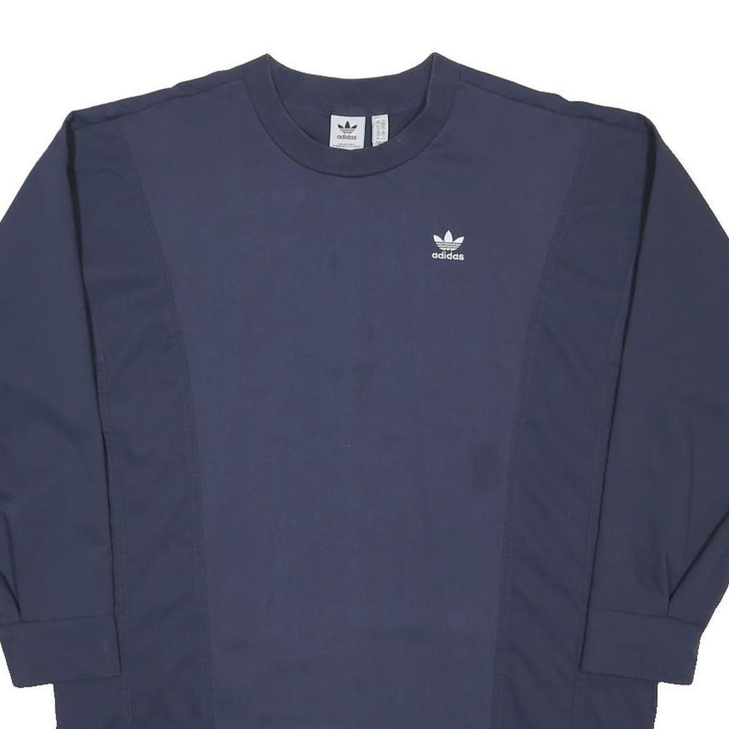 ADIDAS ORIGINALS Womens Blue Dress Polyester Blend Long Sleeve Crew Neck UK 10