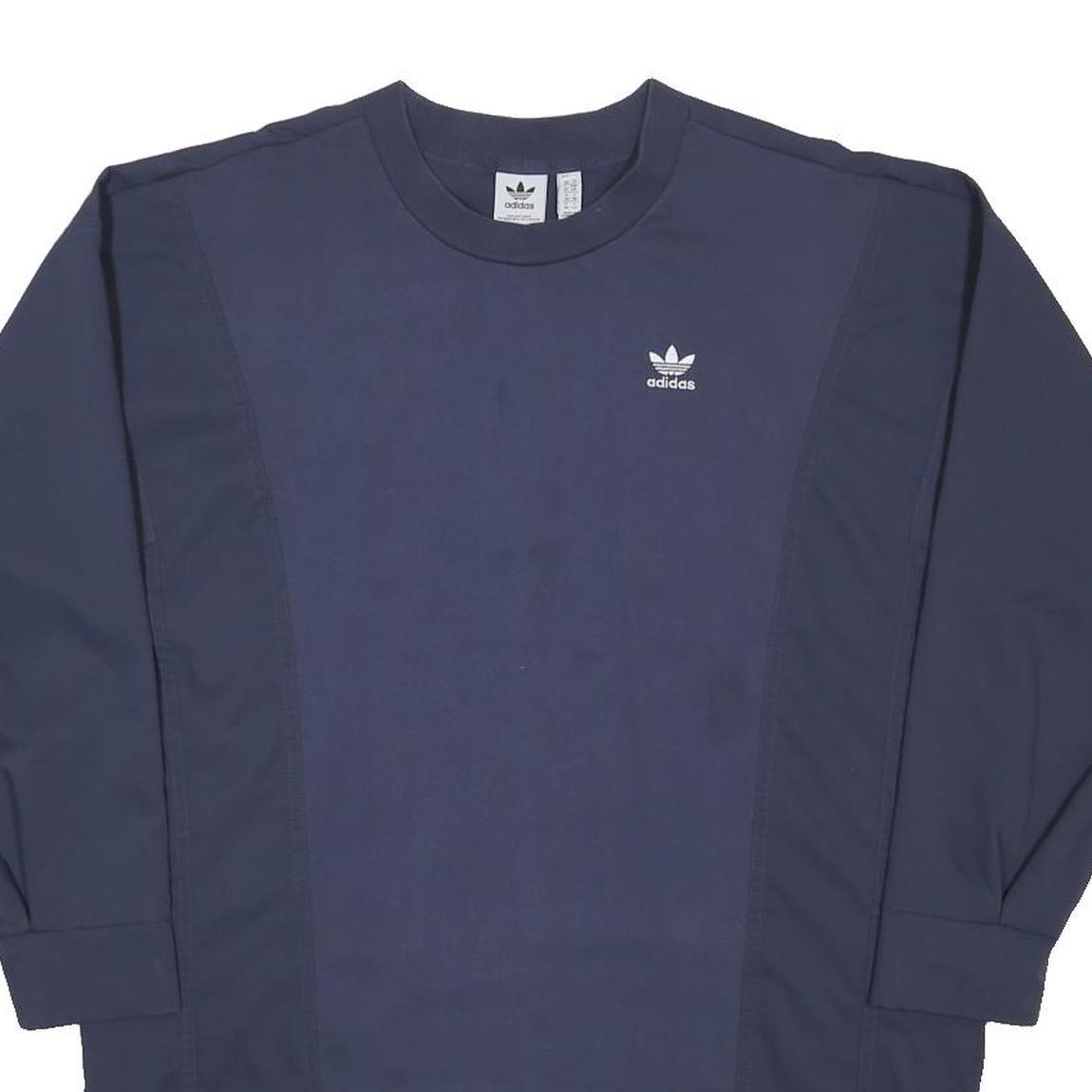 ADIDAS ORIGINALS Womens Blue Dress Polyester Blend Long Sleeve Crew Neck UK 10