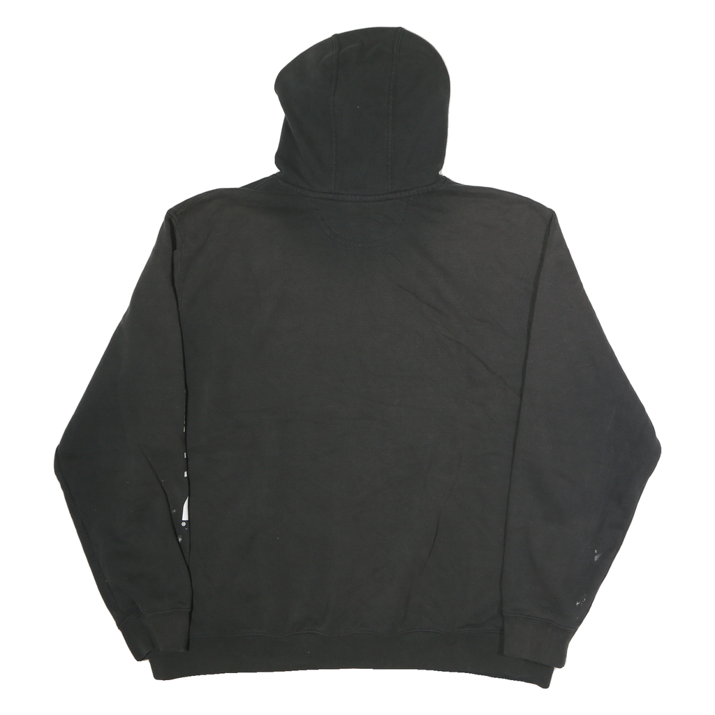 CARHARTT Mens Black Hoodie 2XL Cotton Pullover Logo Print Workwear