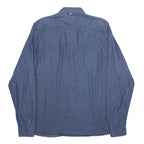 LACOSTE LIVE Mens Blue Denim Shirt XL Casual Cotton Long Sleeve Pocket
