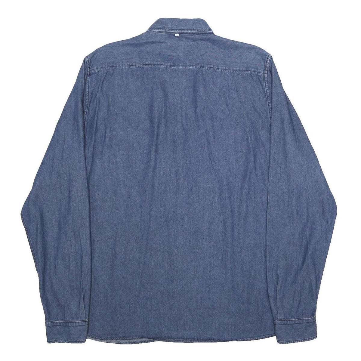LACOSTE LIVE Mens Blue Denim Shirt XL Casual Cotton Long Sleeve Pocket