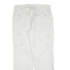 THE LOST CITY Mens Cotton Blend White Regular Fit Cargo Trousers W38 L34 Zip