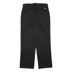 DICKIES Mens Cotton Blend Black Regular Straight Trousers W30 L29 Workwear Zip