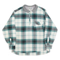 MANUFACTURER Mens White & Teal Check Long Sleeve XL Polo Shirt Classic Fit