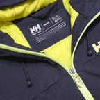 HELLY HANSEN Mens Black & Yellow Outdoor Jacket S Polyamide Hooded Zip Stand-Up