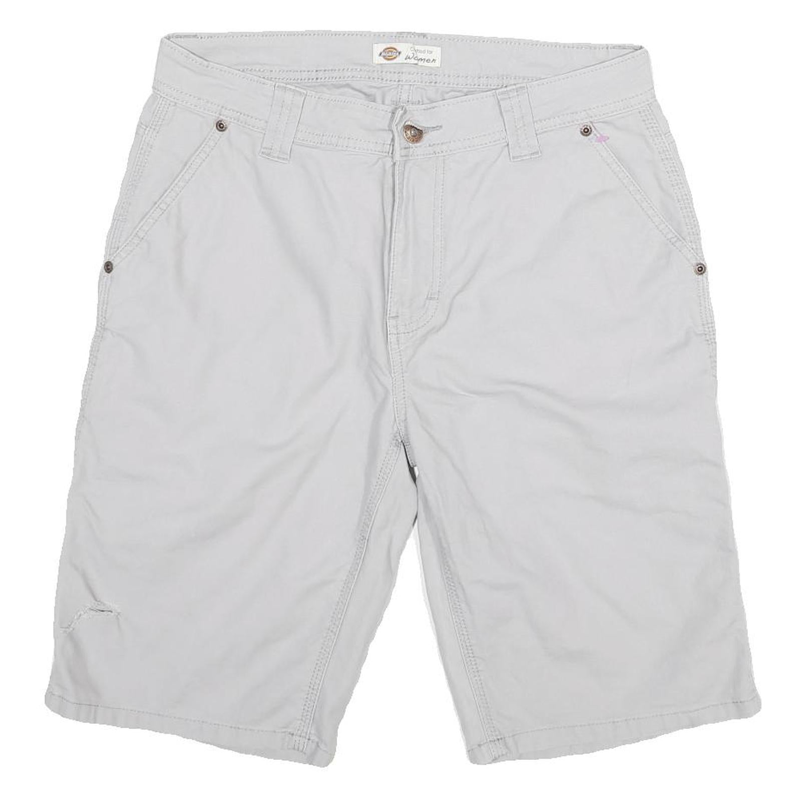 DICKIES Womens Shorts White Casual Cotton Blend M W29 Workwear Pockets