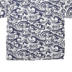 CRAY SHIRTS Mens Blue & White Wave Print Short Sleeve Polo Shirt M Cotton Blend