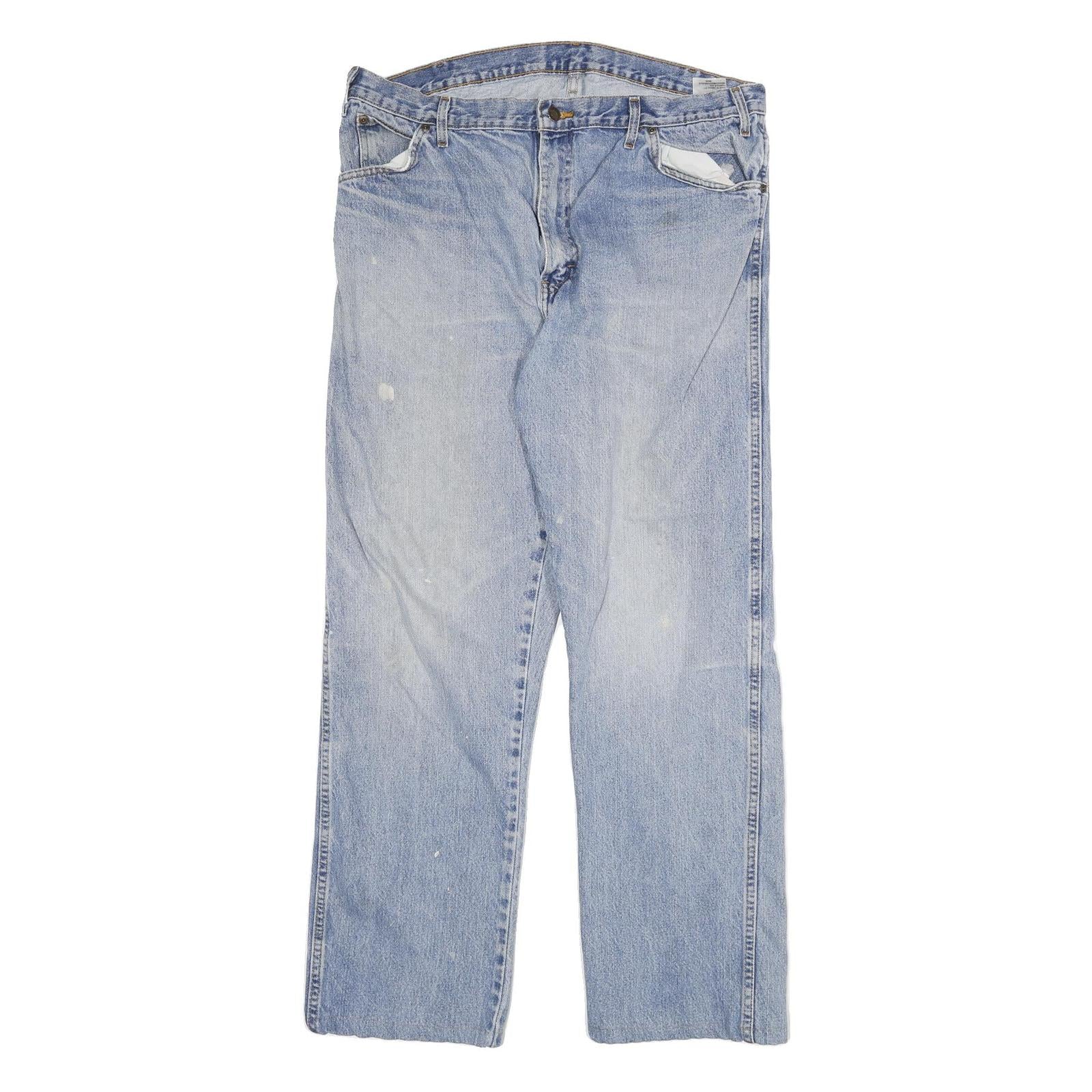 DICKIES Mens Regular Fit Light Blue Denim Jeans W36 L31 Cotton Blend Zip Classic