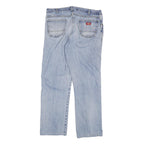 DICKIES Mens Regular Fit Light Blue Denim Jeans W36 L31 Cotton Blend Zip Classic