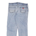 DICKIES Mens Regular Fit Light Blue Denim Jeans W36 L31 Cotton Blend Zip Classic