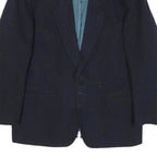 Mens Black Classic Jacket L Polyester Blend Plain Button Closure Tailored Fit