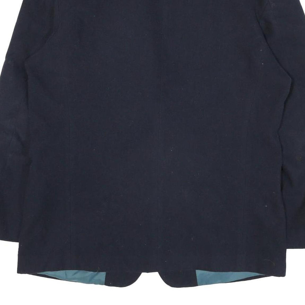 Mens Black Classic Jacket L Polyester Blend Plain Button Closure Tailored Fit