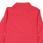 TOMMY HILFIGER Womens Red Cotton Blend Shirt M Button Front Long Sleeve Casual