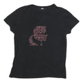 KARL LAGERFELD Womens Black Graphic T-Shirt S Short Sleeve Round Neck Designer