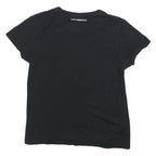 KARL LAGERFELD Womens Black Graphic T-Shirt S Short Sleeve Round Neck Designer