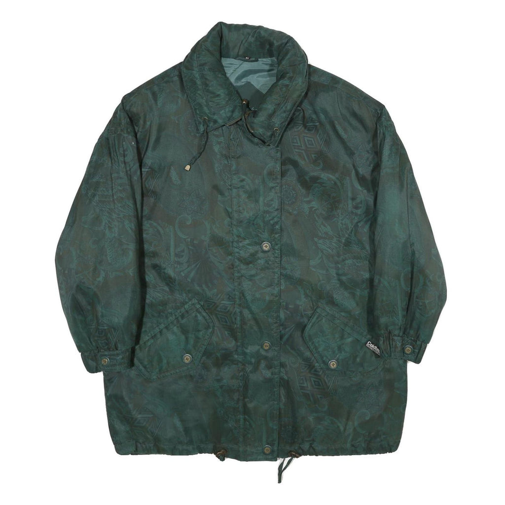 Womens Green Polyester Plain Jacket UK 14 Zip Casual Lightweight