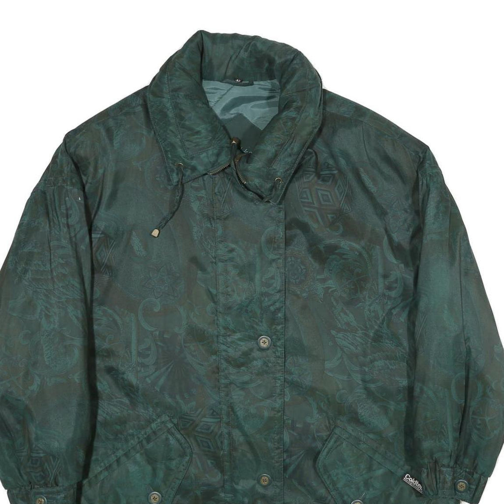 Womens Green Polyester Plain Jacket UK 14 Zip Casual Lightweight