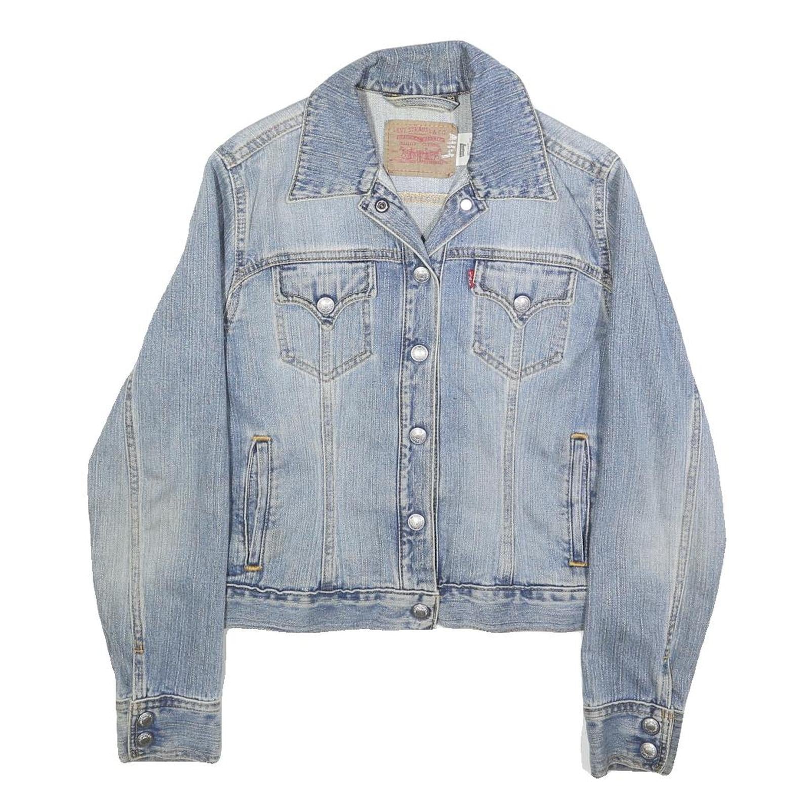 LEVI'S Womens Blue Denim Button Jacket S Cotton Classic Casual