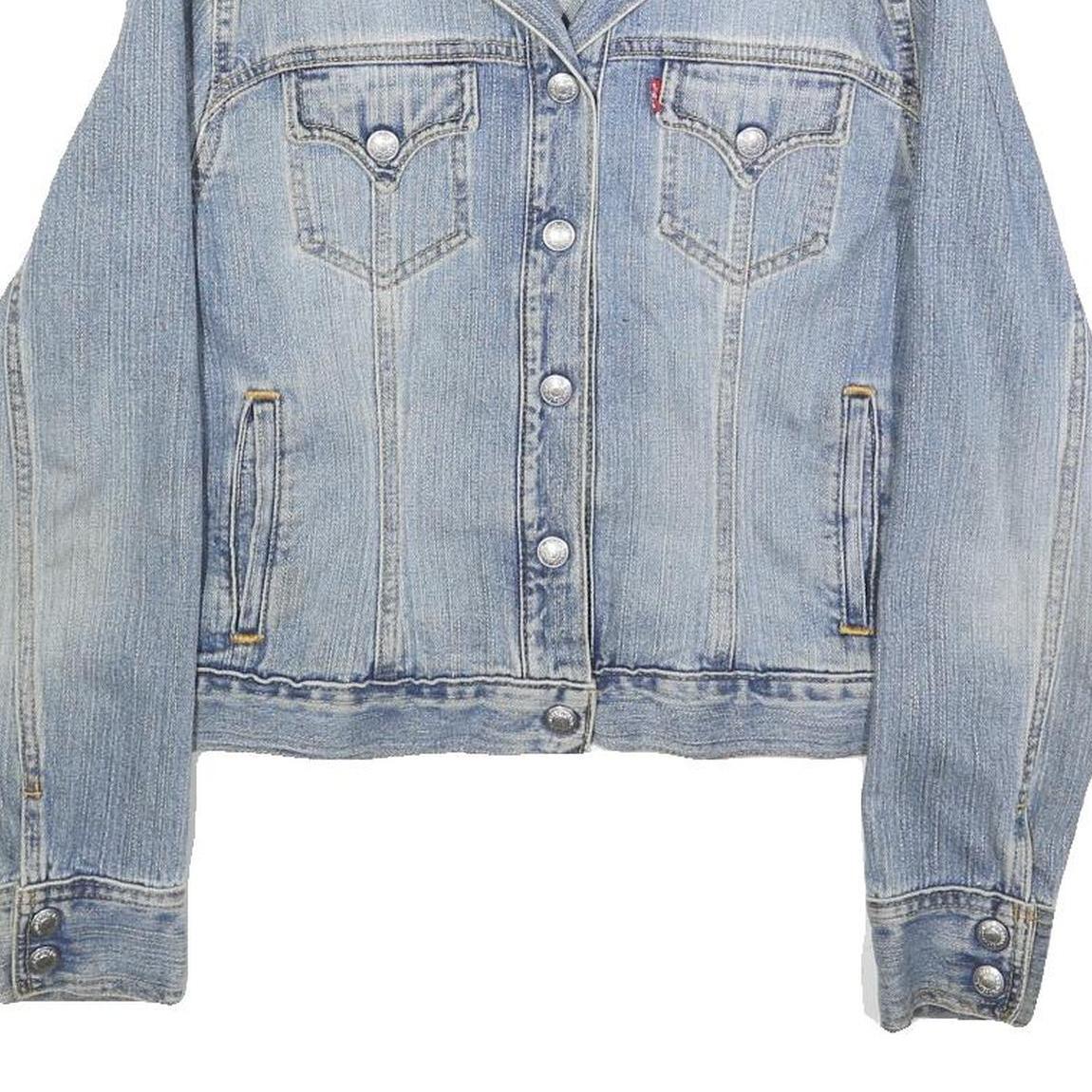 LEVI'S Womens Blue Denim Button Jacket S Cotton Classic Casual