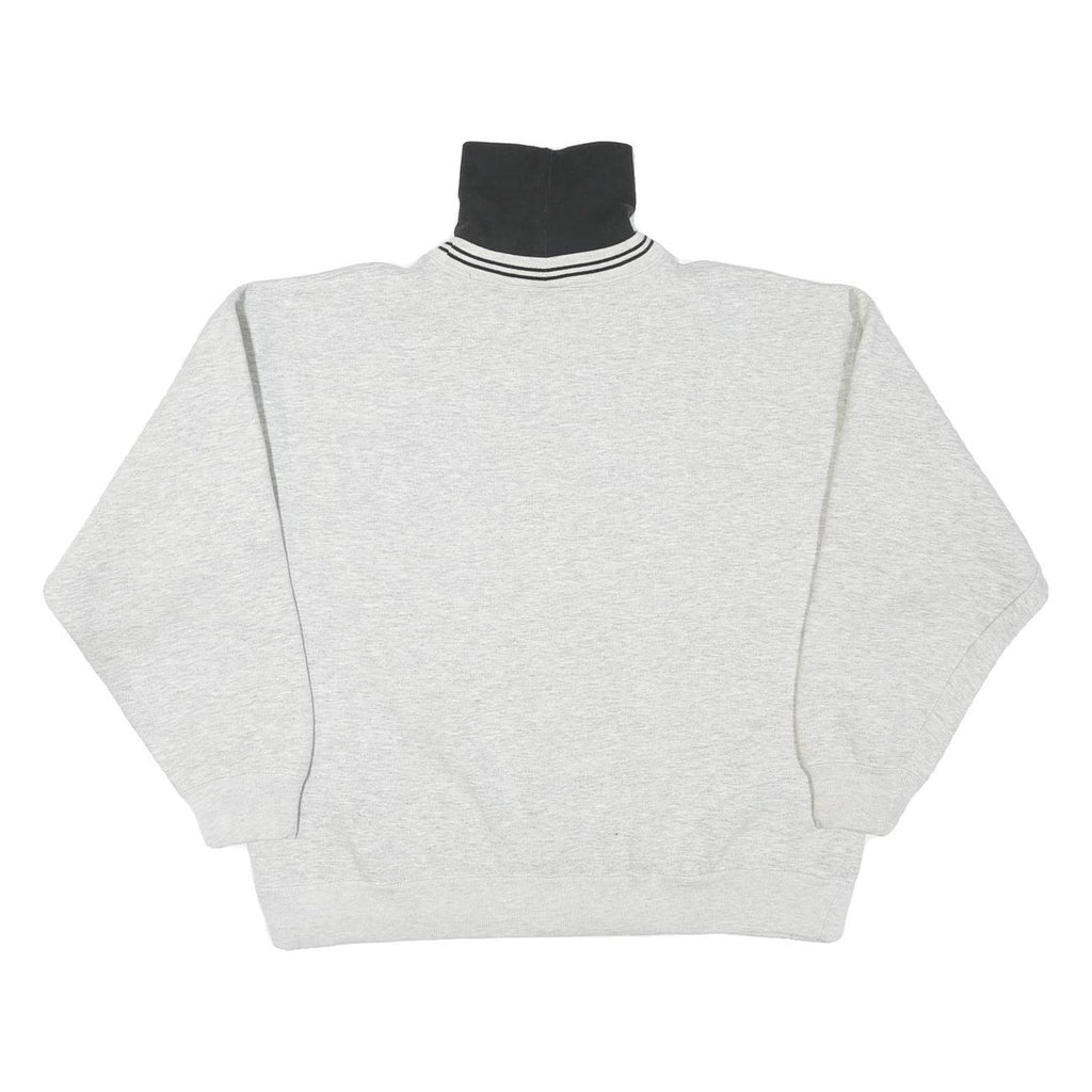 WOE Mens Grey & Black Sweatshirt Roll Neck XL Team Spirit Casual Pullover