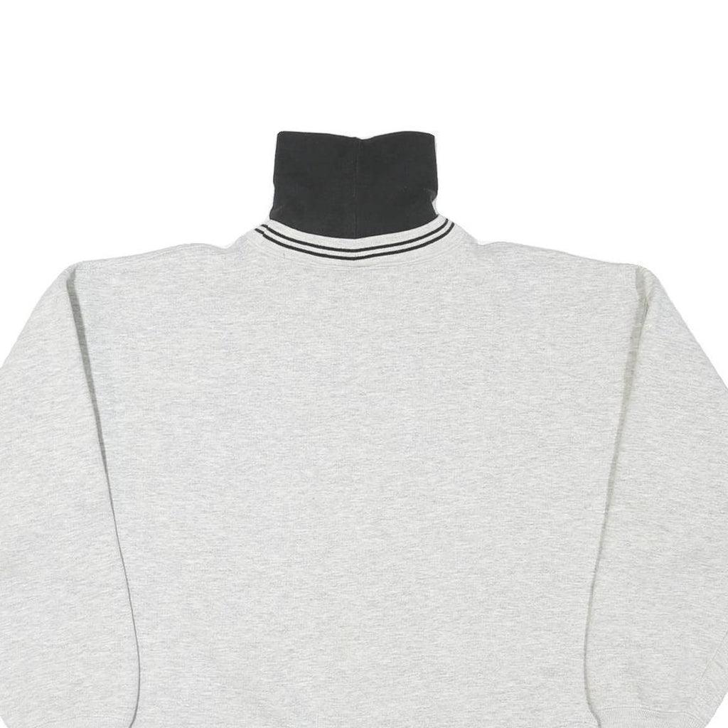 WOE Mens Grey & Black Sweatshirt Roll Neck XL Team Spirit Casual Pullover