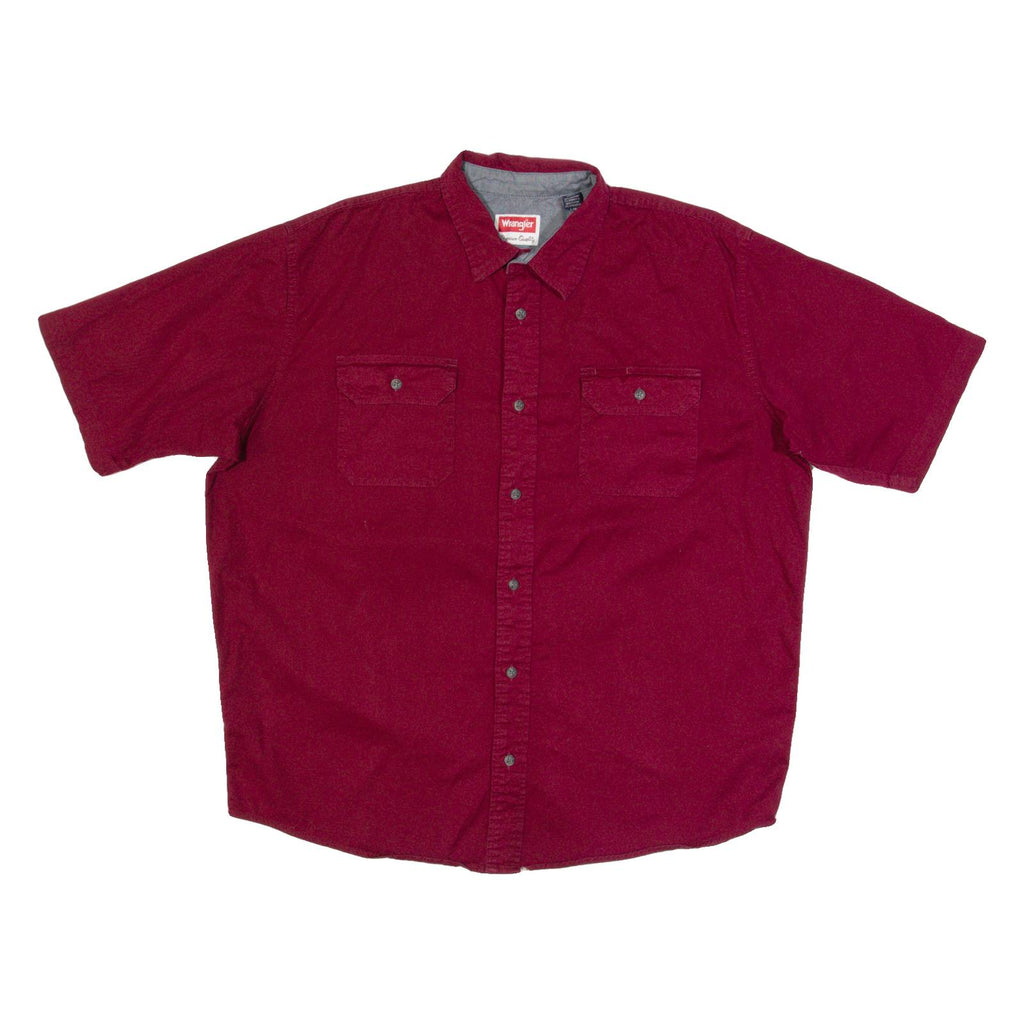 WRANGLER Mens Plain Shirt Maroon L