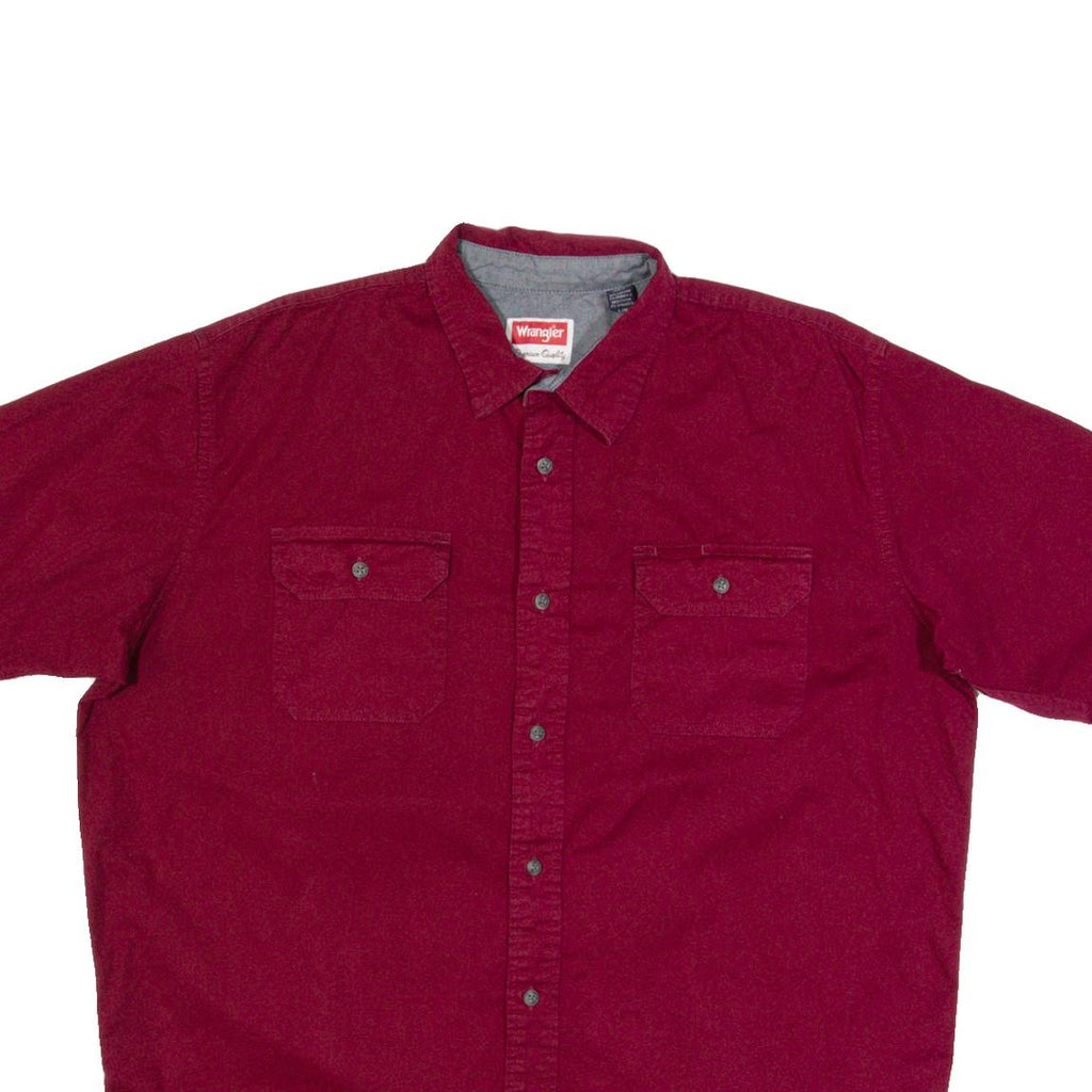 WRANGLER Mens Plain Shirt Maroon L
