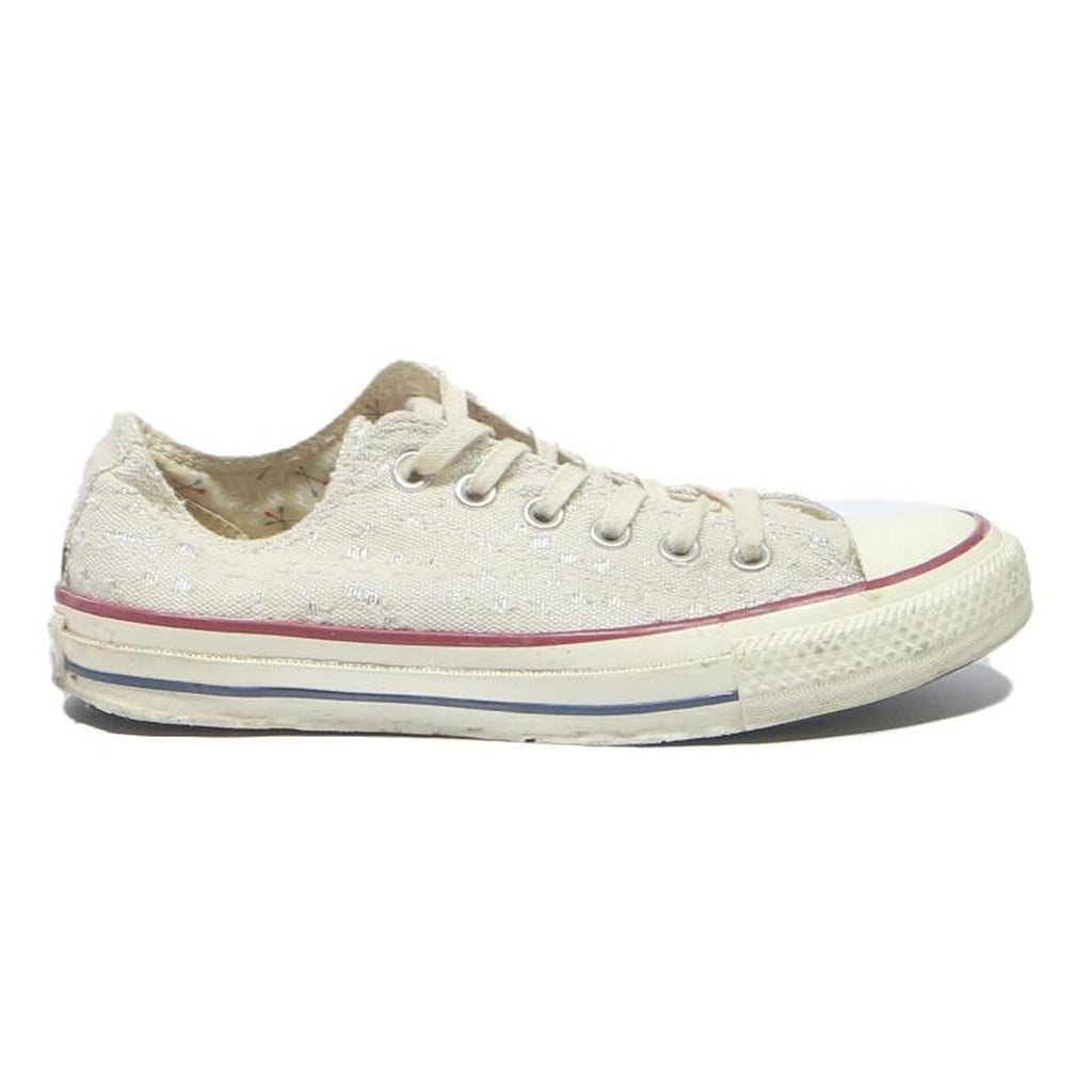 CONVERSE Womens Low Top Trainers Canvas White UK 4.5 Casual Comfortable Footwear