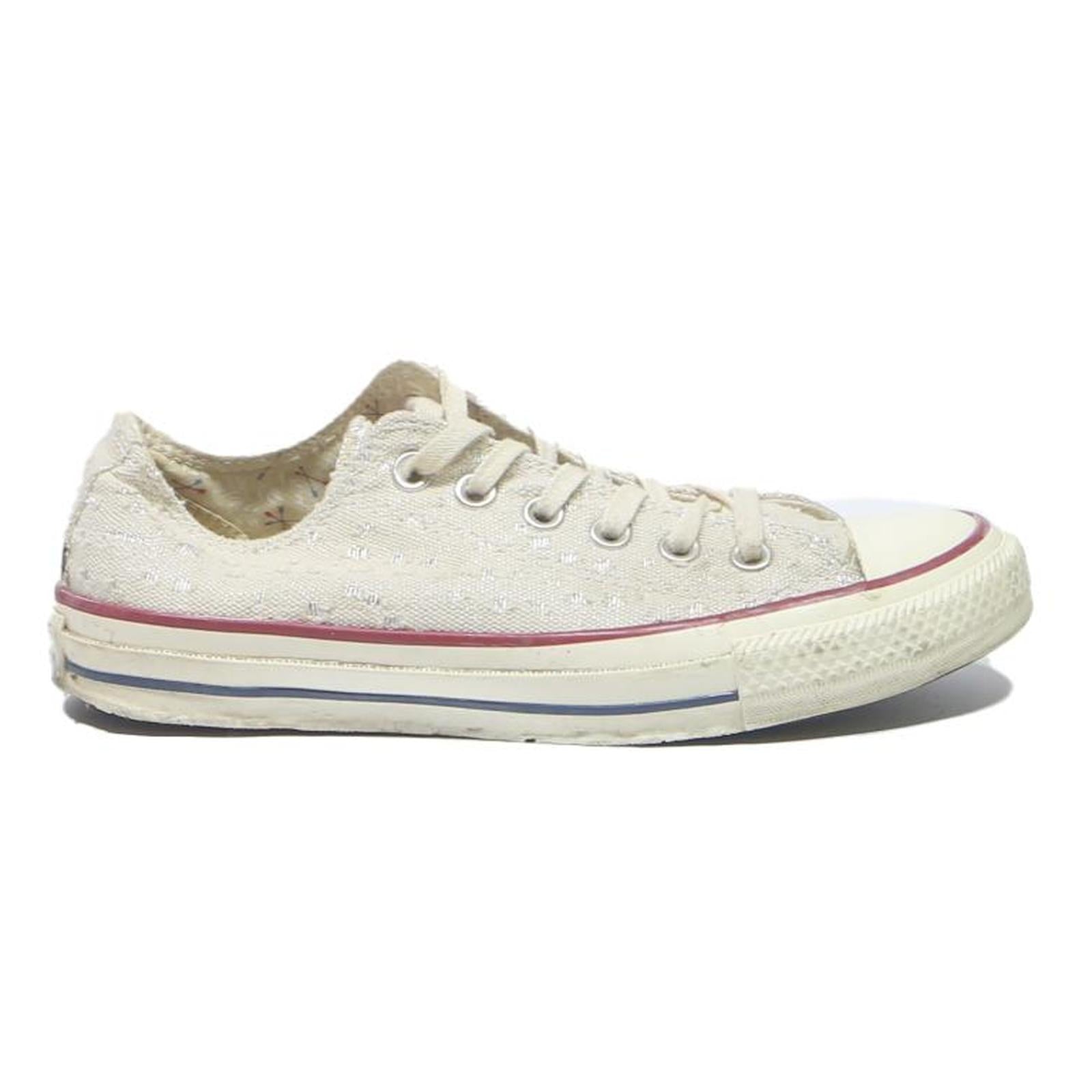 CONVERSE Womens Low Top Trainers Canvas White UK 4.5 Casual Comfortable Footwear