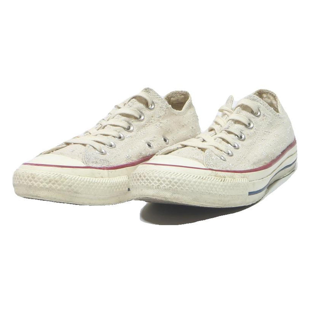 CONVERSE Womens Low Top Trainers Canvas White UK 4.5 Casual Comfortable Footwear