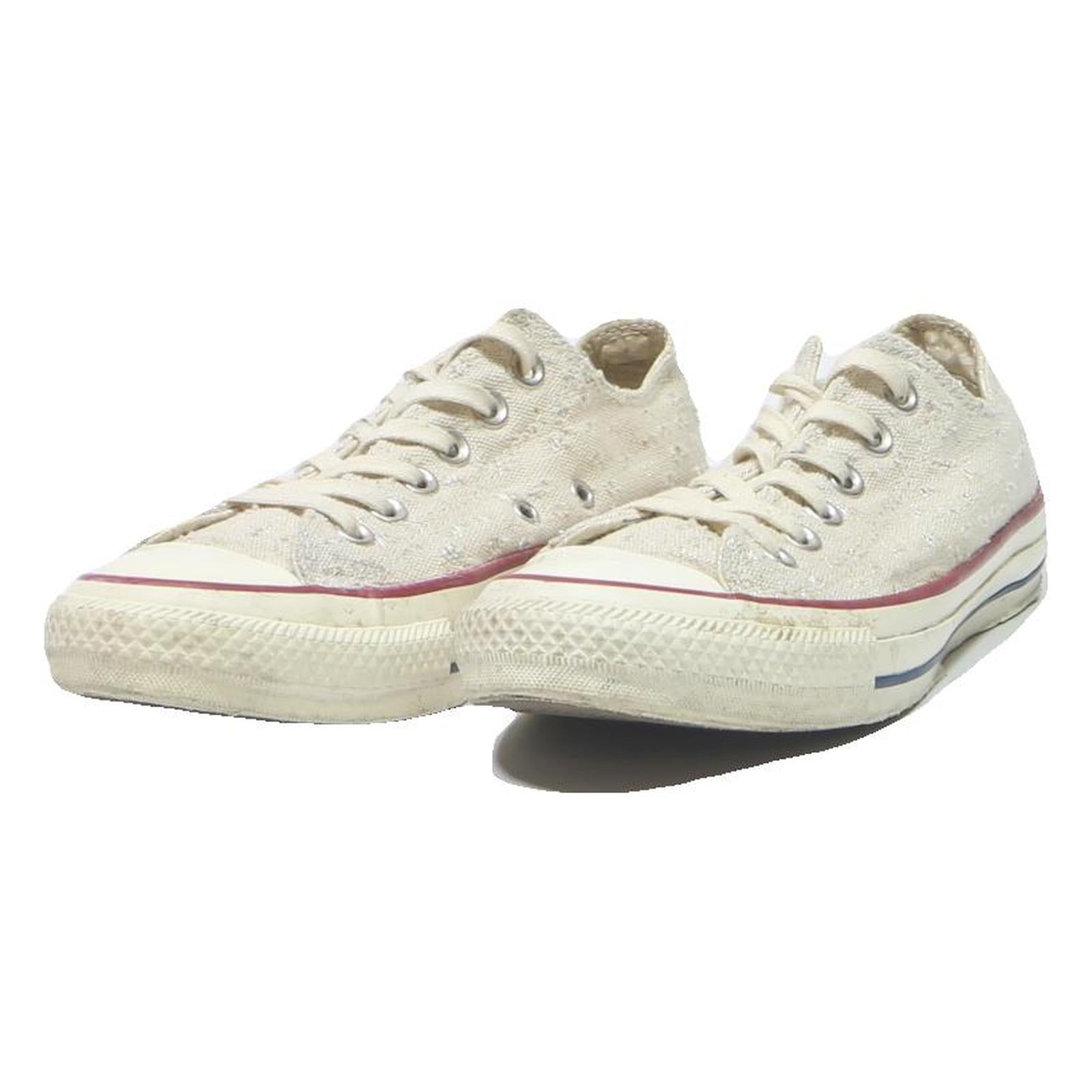 CONVERSE Womens Low Top Trainers Canvas White UK 4.5 Casual Comfortable Footwear