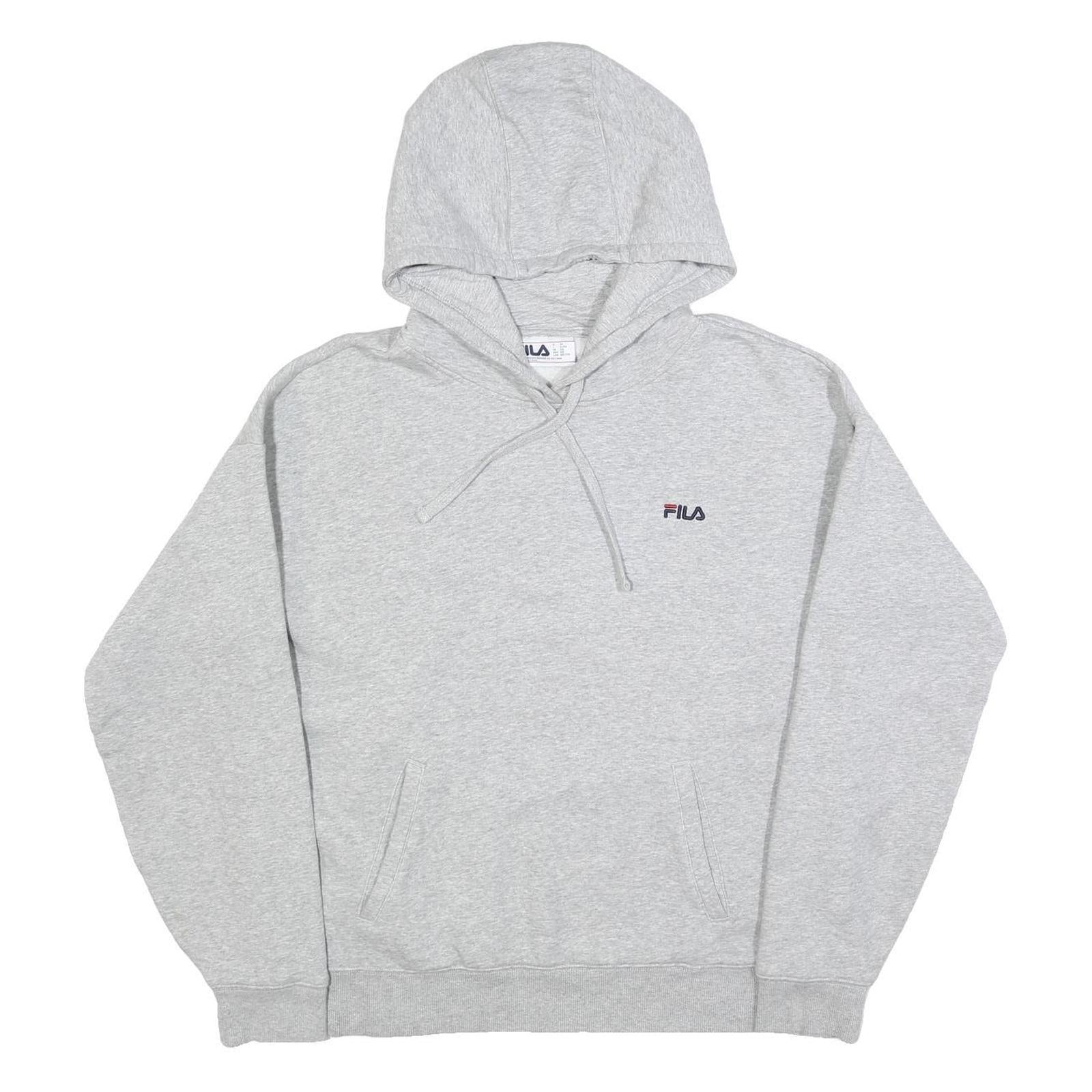 FILA Womens Grey Hoodie 2XL Cotton Blend Casual Pullover Sweatshirt