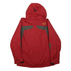 JACK WOLFSKIN Mens Red & Grey Outdoor Jacket M Polyester Waterproof Hooded Zip
