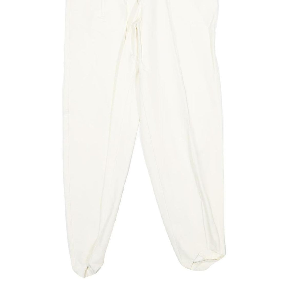 Womens Viscose Blend White Regular Fit Stirrup Trousers W26 L27 Stylish Classic