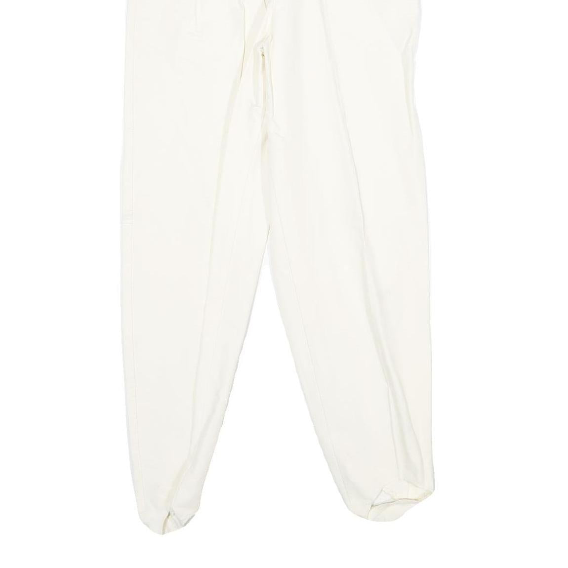 Womens Viscose Blend White Regular Fit Stirrup Trousers W26 L27 Stylish Classic
