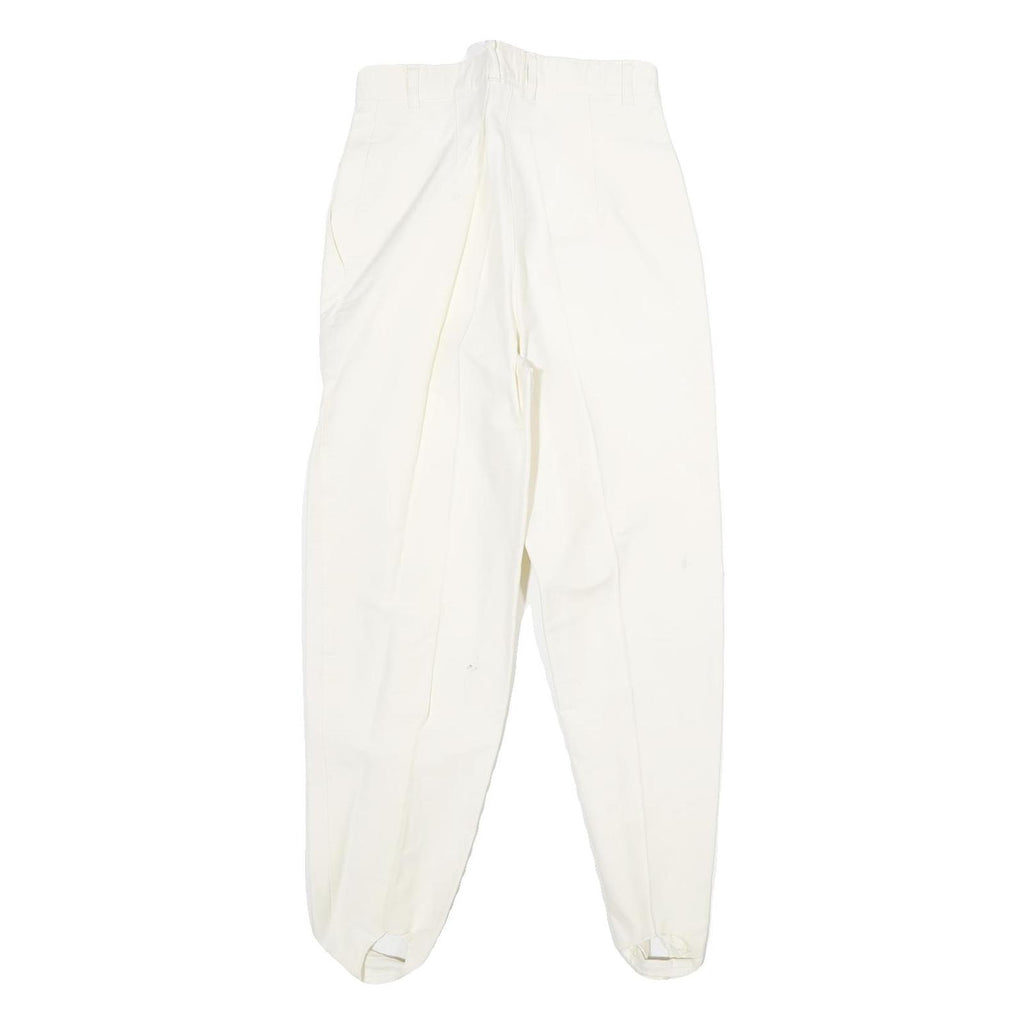 Womens Viscose Blend White Regular Fit Stirrup Trousers W26 L27 Stylish Classic